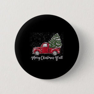 Roter LKW Weihnachts-Shirt - Frohe Weihnachten euc Button