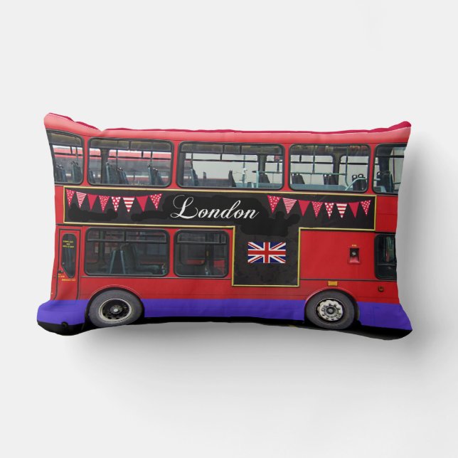 Roter London-Bus-Doppeldecker Lendenkissen (Vorderseite)