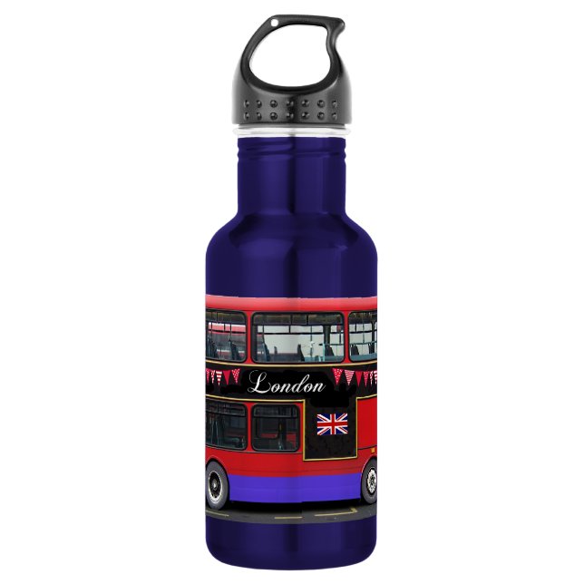 Roter London-Bus-Doppeldecker Trinkflasche (Vorderseite)