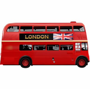 Roter London-Doppeldecker-Bus Fotoskulptur Magnet