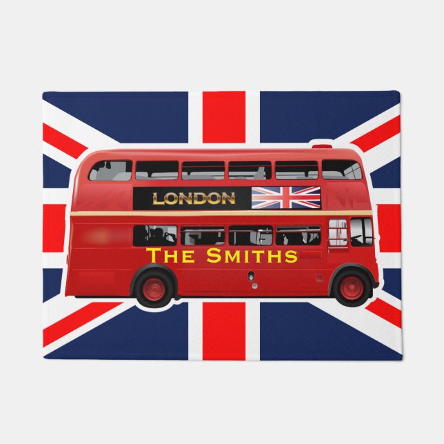 Roter London-Doppeldecker-Bus Fußmatte (Vorderseite)