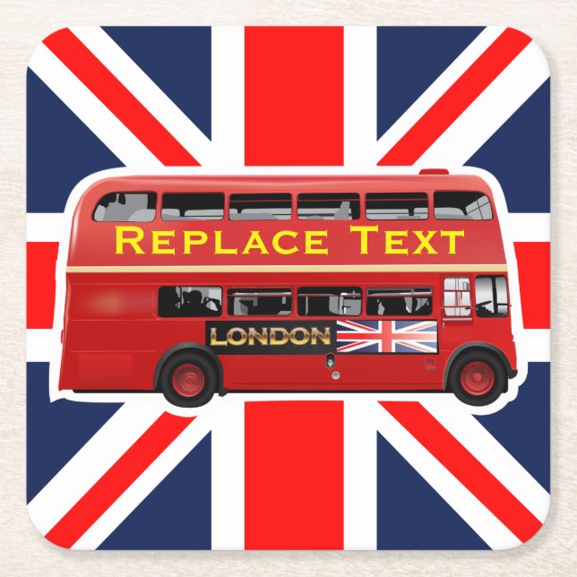 Roter London-Doppeldecker-Bus Rechteckiger Pappuntersetzer (Vorderseite)