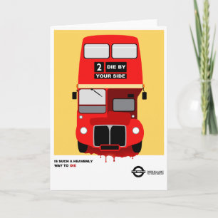 Roter Londonbus Brit Pop Art Valentinstag Karte
