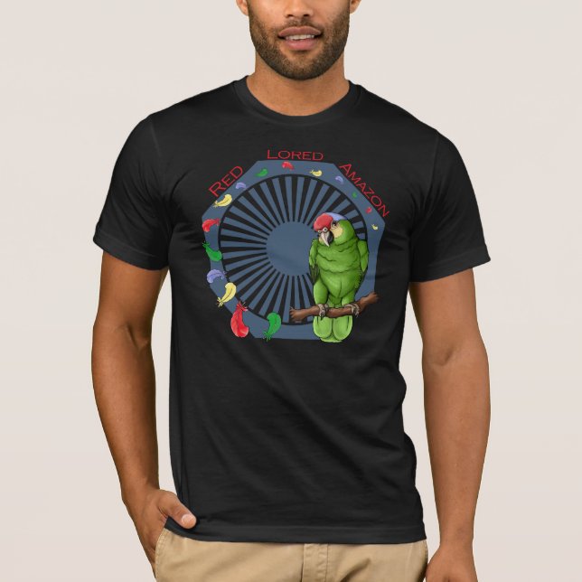 Roter-Lored Amazonas "Flügelspitze" (DK) T-Shirt (Vorderseite)