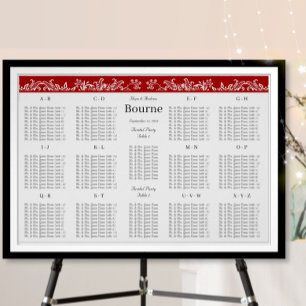 Roter Love Bird Sitzplan Alphabetische Reihenfolge Poster