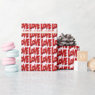 Roter LOVE-Druck Valentinstag Liebes-Geschenkpapie Geschenkpapier