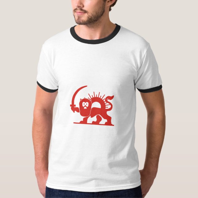 Roter Löwe mit Sun, der Iran T-Shirt (Vorderseite)