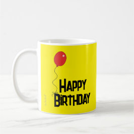 Roter Luftballon Alles Gute zum Geburtstag Gelbe T Zweifarbige Tasse