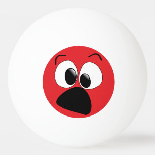 Roter lustiger alberner GesichtPing Pong Ball Tischtennisball