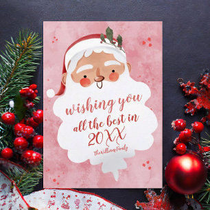 Roter lustiger Santa fröhliche Weihnachten Flat Ho