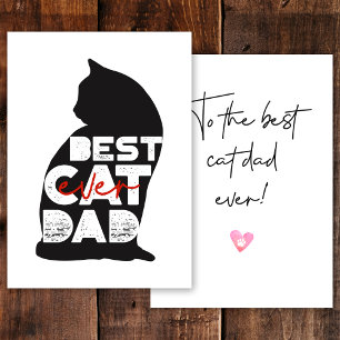 Roter lustiger Vatertag Bester Katzenvater überhau Feiertagskarte