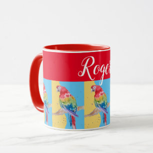 Roter Macaw Parrot Malerei Menne Art Tasse