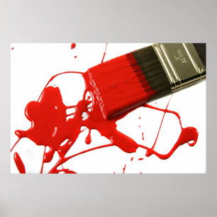 Roter Malerpinsel Poster