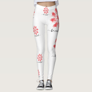 Roter Mandala-Fraktal-Doodle zentrieren Leggings