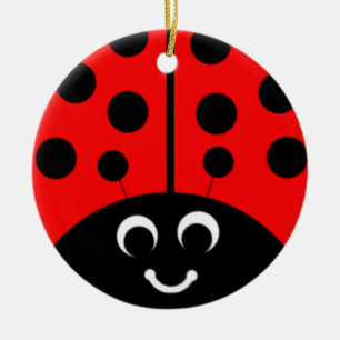 roter Marienkäfer Keramikornament