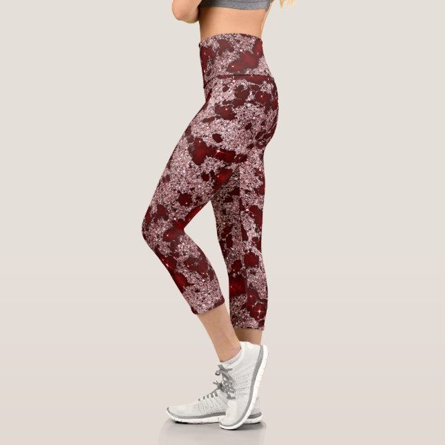 Roter Marmor Capri Leggings (Links)