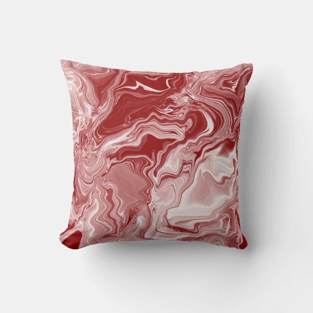 Roter Marmor Kissen (Vorderseite)