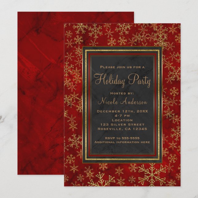 Roter Marmor Snowboardverleih Rote Kirche von Mari Einladung (Vorne/Hinten)