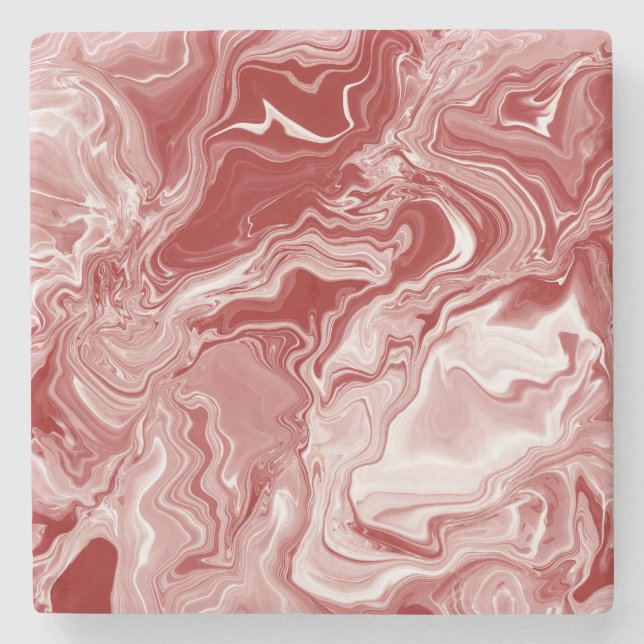 Roter Marmor Steinuntersetzer (Vorderseite)