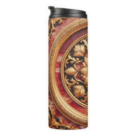 Roter Marmor und Gold Thermosbecher