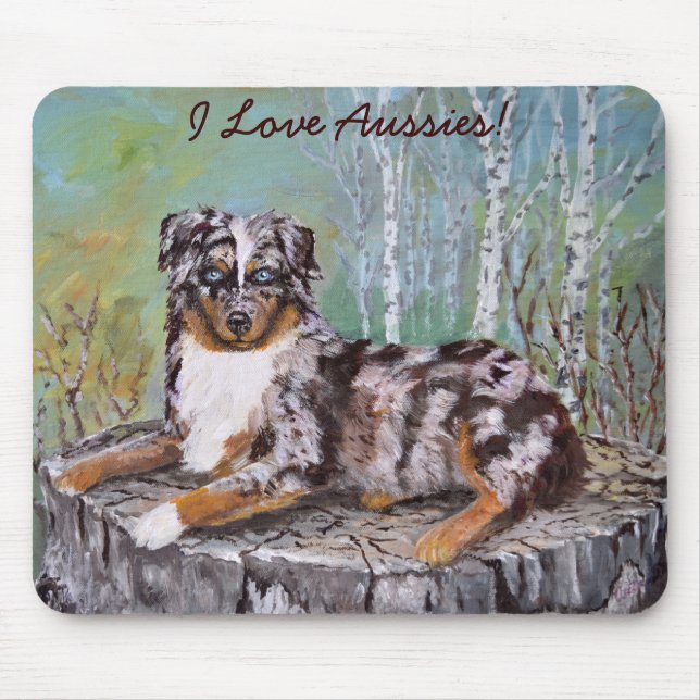 Roter Merle Australier - schöne Blume Mousepad (Vorne)