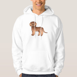 Roter Mini Goldendoodle Süßer Cartoon-Hund Hoodie