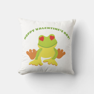 Roter Mit Augen Baum Frosch-Hoppy-Valentinstag Kissen