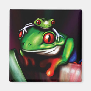 Roter mit Augen Baum-Frosch Magnet