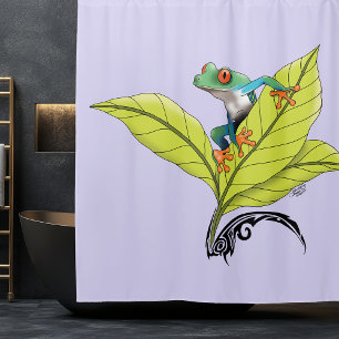 Roter Mit Augen Baumfrosch Duschvorhang