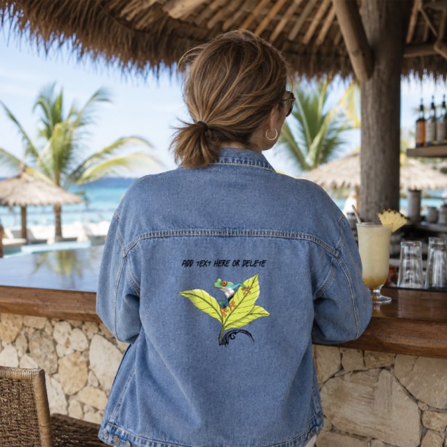 Roter Mit Augen Baumfrosch Jeansjacke (Von Creator hochgeladen)