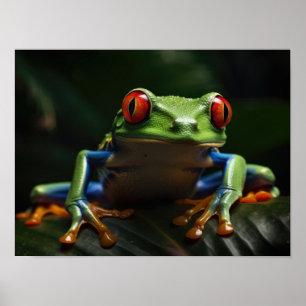 Roter mit Augen Baumfrosch Poster