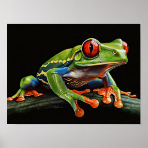 Roter mit Augen Baumfrosch Poster