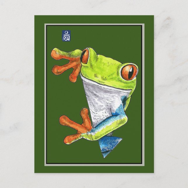 Roter Mit Augen Baumfrosch Postkarte (Vorderseite)