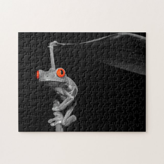 Roter Mit Augen Baumfrosch Puzzle (Horizontal)