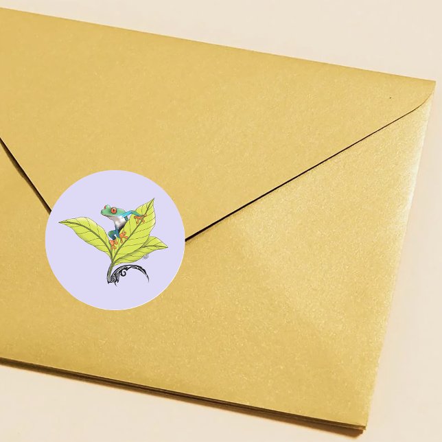 Roter Mit Augen Baumfrosch Runder Aufkleber (Von Creator hochgeladen)