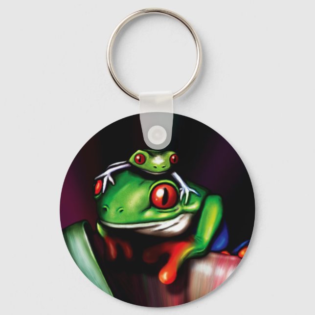 Roter Mit Augen Baumfrosch Schlüsselanhänger (Vorderseite)