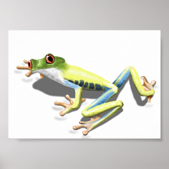 Roter Mit Augen Frosch Poster (Vorne)