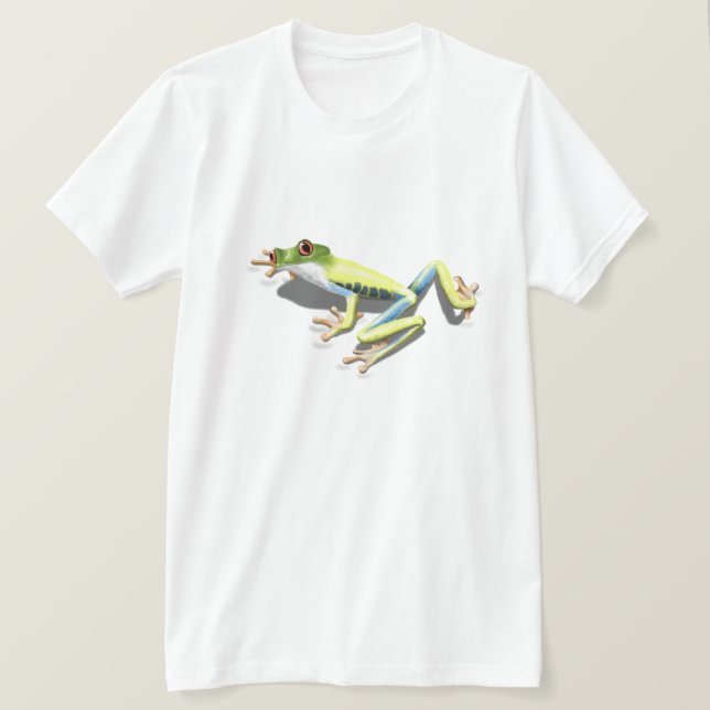 Roter Mit Augen Frosch T-Shirt (Design vorne)
