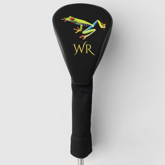 Roter Mit Augen gestrichener Baumfrosch Golf Headcover (Vorderseite)