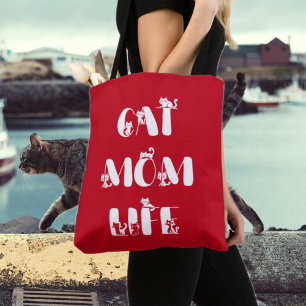 Roter moderner Cat Mom Life Süßer Muttertag