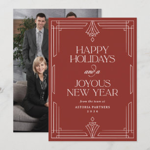 Roter moderner Deco Elegante Weihnachtsgrüße für Feiertagskarte