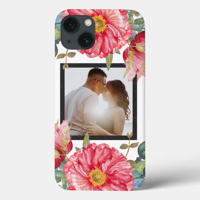 Roter Mohn Aquarellfarben Blume Foto Personalisier Case-Mate iPhone Hülle (Rückseite)