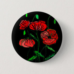 Roter Mohn Art - Button