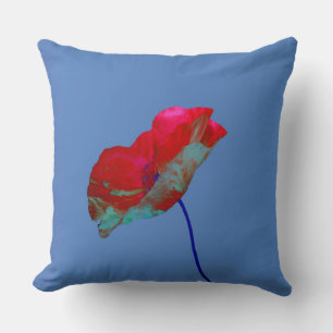 Roter Mohn auf lila Kissen