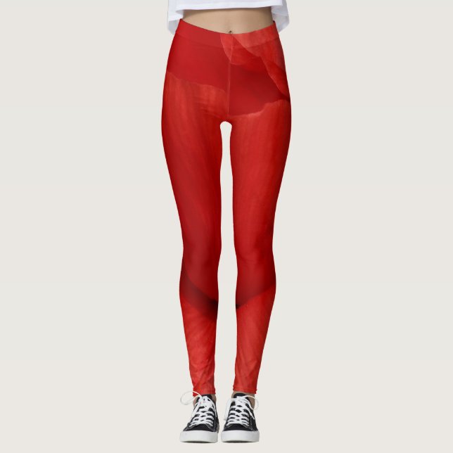 Roter Mohn aus Leggins (Vorderseite)