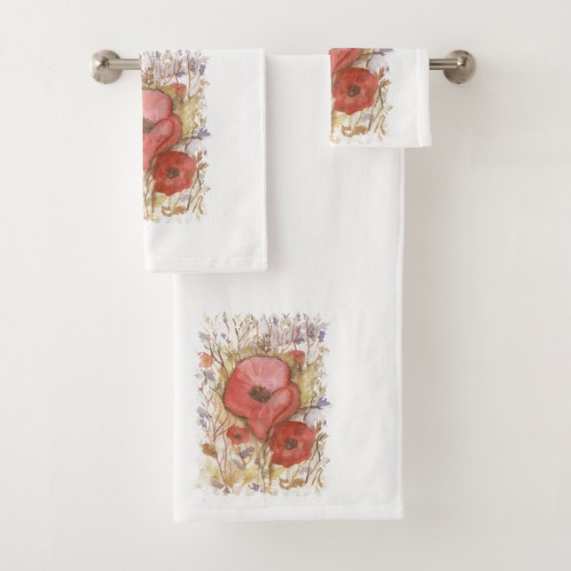 Roter Mohn Badhandtuch Set (Insitu)