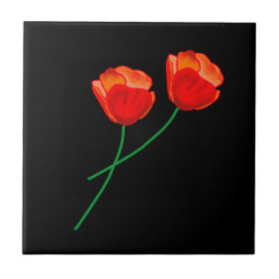 Roter Mohn Blume Extravaganz Fliese