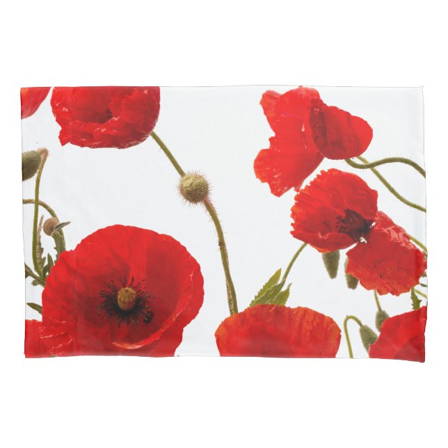 Roter Mohn Blume Farbenfroh, Abstrakt Kissenbezug (Vorderseite)