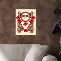 Roter Mohn Blume Schmetterling Abstrakt Dreaming