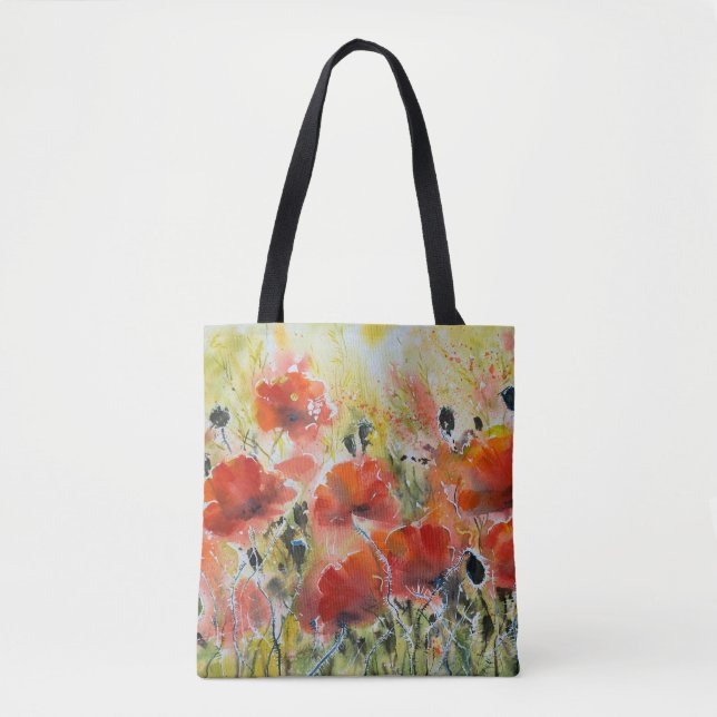 Roter Mohn Blume, weiche Wasserfarbe. (Vorderseite)